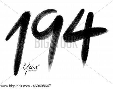 194 Years Anniversary Celebration Vector Template, 194 Number Logo Design, 194th Birthday, Black Let