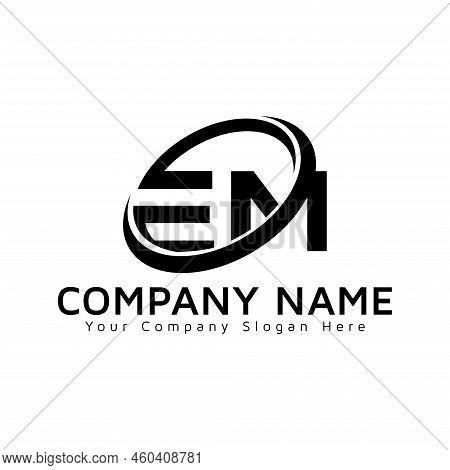 Em Letter Logo Design Abstract Linked Monogram Letter Em  Vector Logo And Icon Design For Business C