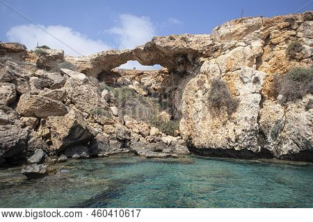 Lovers Bridge (bridge Of Lovers) Love Bridge Or Monachus Monachus Arch, Ayia Napa, Cyprus.