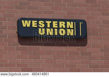 Marion - Circa June 2022: Western Union Location. Western Union Offers Wire Transfers, Money Orders 