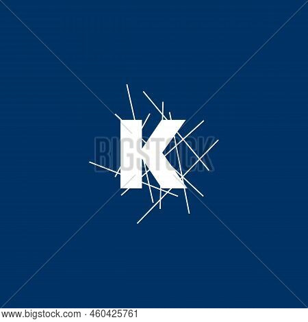 K Letter Mark Conceptual Logo Vector Design. K Text With Line Shape. Letter Logo, T-shirt, And Graph