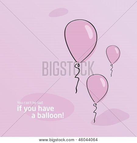 Purple background. Baloon