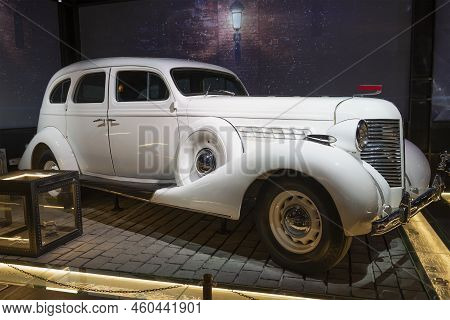 Moscow, Russia - August 17, 2022: Soviet Car Zis-101a 1941 Of Release. This Car Served The Top Leade
