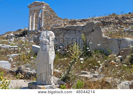 Delos island i Grækenland