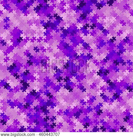 Violet Puzzle Background, Banner, Texture. Vector Jigsaw Section Template