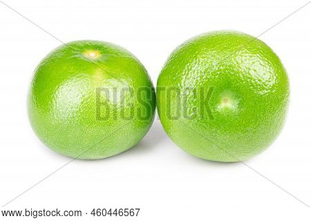 Citrus Sweetie Or Pomelit, Oroblanco On White Background Close-up. Fresh Nature Vegetarian Diet.