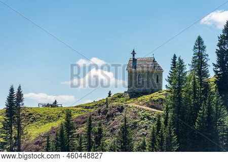 Small Church Or Chapel Called Almkapelle Maria Schnee (our Lady Of The Snow), Italy-austria Border, 