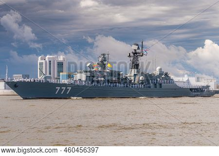 Russia. Kronstadt. July 31, 2022. A Guard Ship On The Parade Of The Navy.