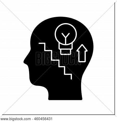 Skill Enhancement Glyph Icon. Improving Opportunity And Knowledge. Improve Cognitive Skills. Self-de