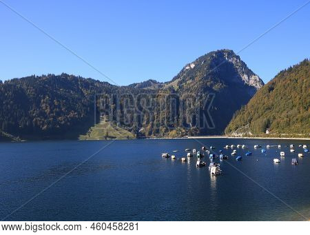 Lake Waegital And Mount Gross Aubrig. Schwyz Canton.