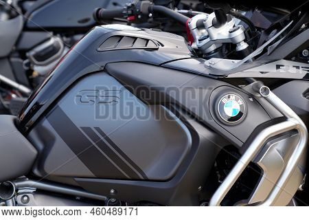 Bordeaux , Aquitaine  France - 08 20 2022 : Bmw 1250 Gs Triple Black Adventure Motorcycle Bike R1250