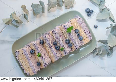 Home Made Blueberry Vanilla Semifreddo Ice Cream