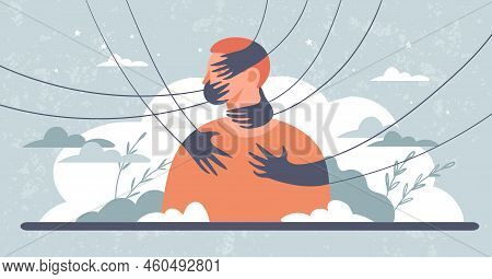 Conceptual Illustration Of Childhood Trauma, Domestic Violence, Violation Of Personal Boundaries, Ha