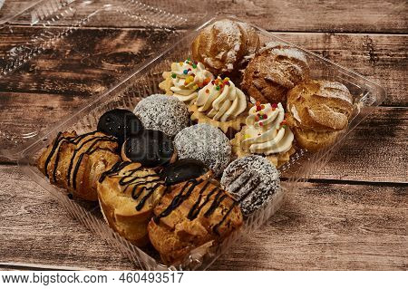 Asian Bento Box Cake, Small Korean Bento Cake With Rainbow Inscription Good Day. Delicious Beautiful
