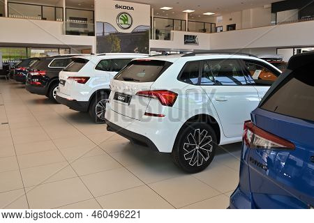 Gdansk, Poland - August 27, 2022: New Models Of Skoda Presented In The Car Showroom Of Gdansk