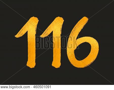 116 Number Logo Vector Illustration, 116 Years Anniversary Celebration Vector Template, 116th Birthd