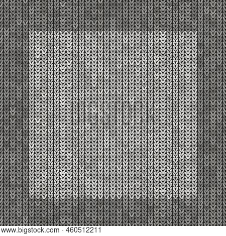 Stylish Knit. Grey Knitted Texture. Woolen Pullover Tricot Print. Winter Fabric Pattern.