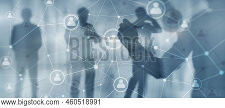 Social Media. People Relation And Organization Structure. Business And Communication Technology Conc