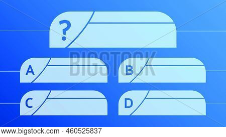 Multiple Choice Quiz Template. Question And Answers Template Form On Gradient Background. Vector Ill