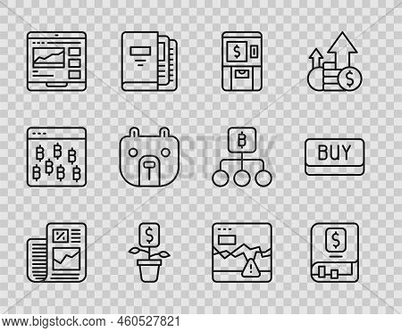 Set Line Business Finance Report, Financial Book, Atm And Money, Dollar Plant, Trading Courses, Bear