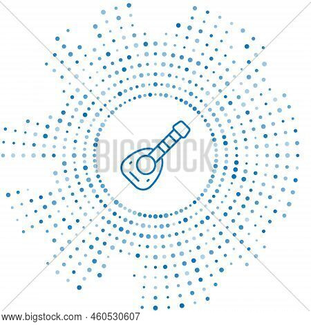 Blue Line Musical Instrument Lute Icon Isolated On White Background. Arabic, Oriental, Greek Music I