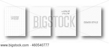 Set Of Modern Geometric Linear Abstract Backgrounds. Monochrome Layout Of Patterns For Laptop, Busin