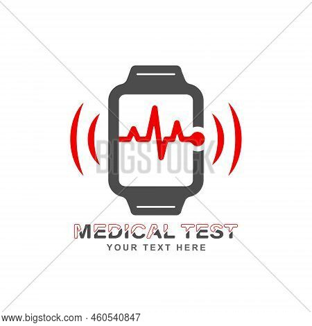 Pulse On The Clock Screen. Smartwatch Icon Template. Smart Watches Measure The Pulse. Vector Illustr