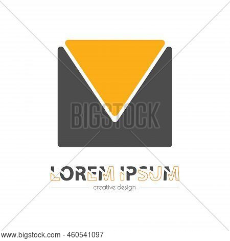 Square And Triangle. Geometric Template For A Logo, Sticker, Logo Or Brand. Illustration For Website
