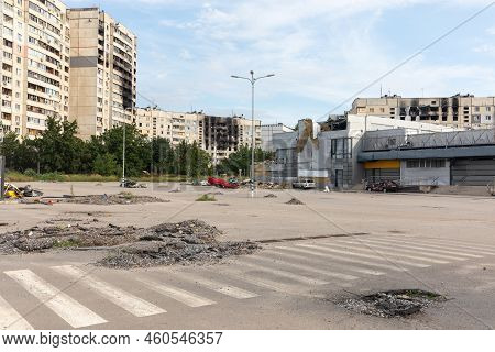 War In Ukraine. Streets Of Kharkiv