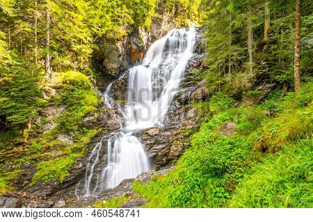 Riesach Waterfall In Untertal Valley, Rohrmoos-untertal In Schladminger Alps, Austria