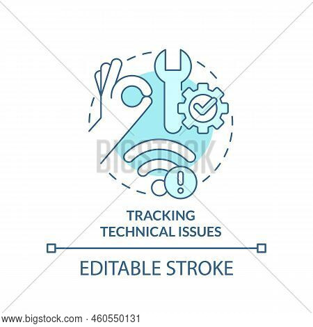 Tracking Technical Issues Turquoise Concept Icon. Digital Learning Stress Abstract Idea Thin Line Il