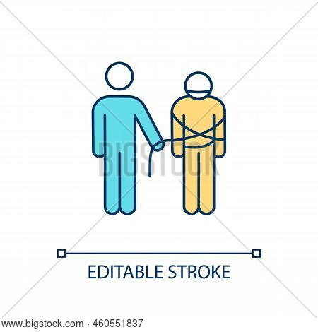 Kidnapping Rgb Color Icon. Violent Abduction. Criminal And Hostage. Blackmailing. Illegal Actions. I