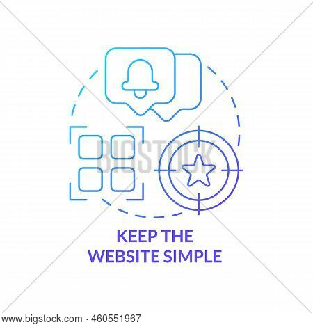 Keep Website Simple Blue Gradient Concept Icon. Minimal And Simple Design. Mobile First Key Element 