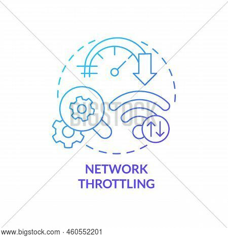 Network Throttling Blue Gradient Concept Icon. Speed Limiting. Mobile First Design Testing Abstract 