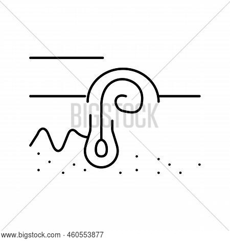 Ingrown Hair Line Icon Vector. Ingrown Hair Sign. Isolated Contour Symbol Black Illustration