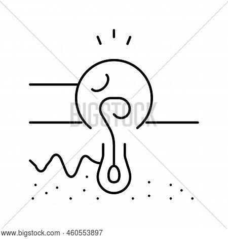 Infection From Ingrown Hair Line Icon Vector. Infection From Ingrown Hair Sign. Isolated Contour Sym
