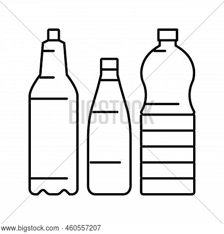 Bottle Packaging Plastic Waste Line Icon Vector. Bottle Packaging Plastic Waste Sign. Isolated Conto