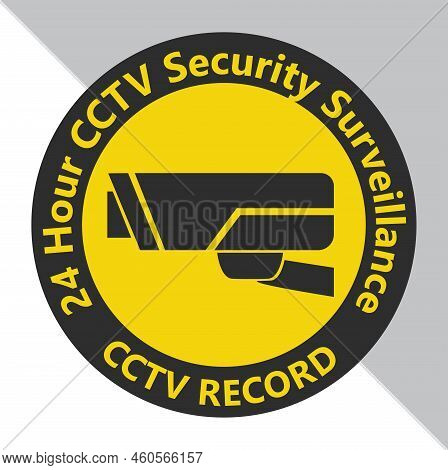 Symbols Of Logo For Cctv  Sticker. Meaning Of Protect And Recoard 24 Hours Of Security Surveillance.