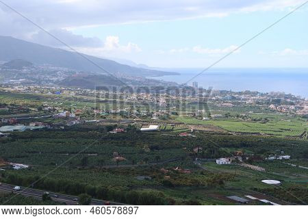 La Orotava, Tenerife, Spain, February 23, 2022: Views Of The La Orotava Valley From The Humboldt Vie