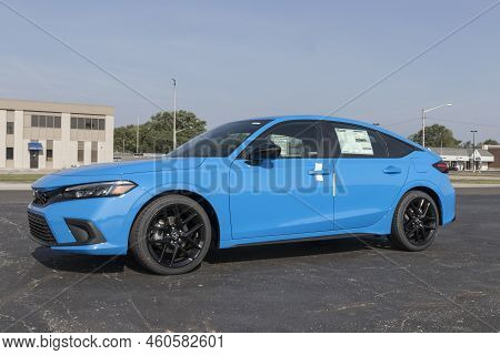 Kokomo - Circa August 2022: Honda Civic Hatchback Display At A Dealership. Honda Offers The Civic In