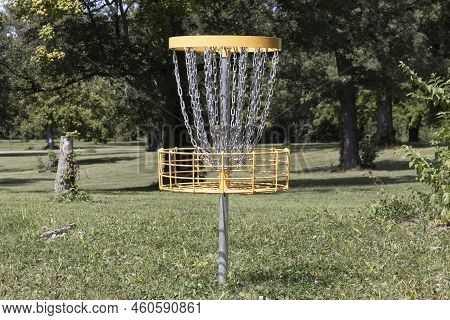 Standard Disc Golf Basket Or Target. Disc Golf Is Played Over 9 Or 18 Holes And Shares Many Rules Wi