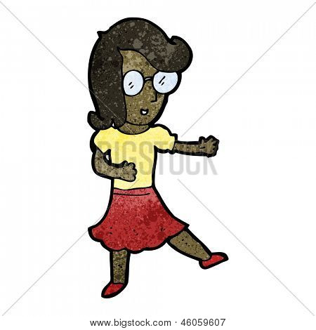 Cartoon-Frau mit Brille