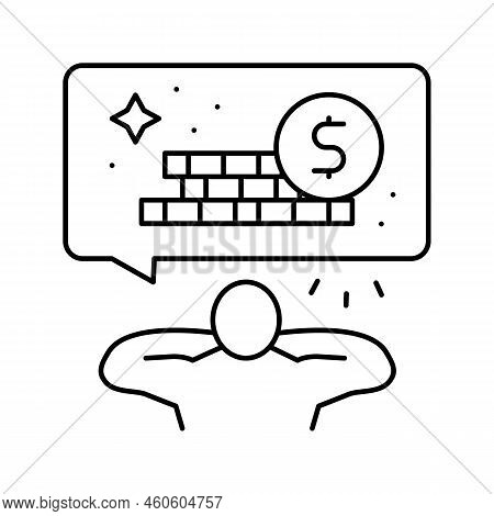 Clarity Financial Freedom Money Line Icon Vector. Clarity Financial Freedom Money Sign. Isolated Con