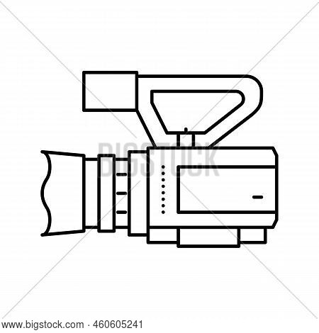 Camcoder Video Production Film Line Icon Vector. Camcoder Video Production Film Sign. Isolated Conto