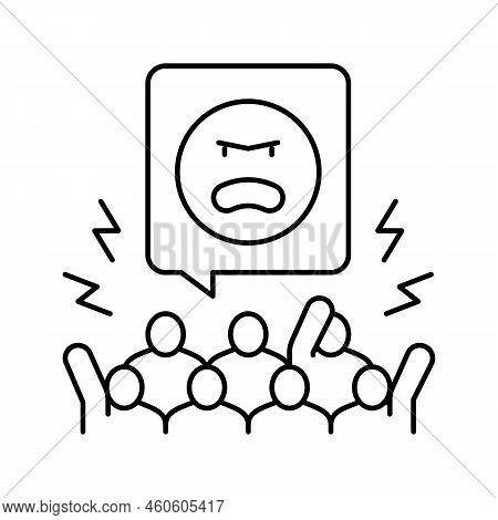 Agression People Line Icon Vector. Agression People Sign. Isolated Contour Symbol Black Illustration