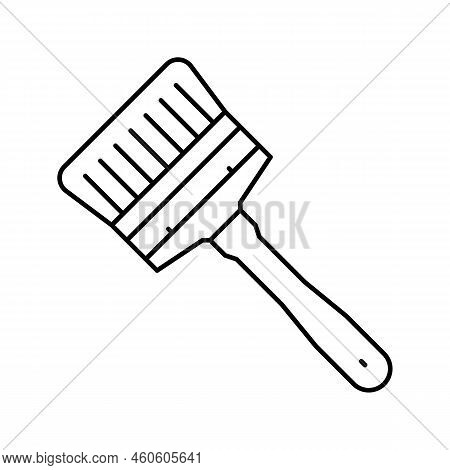 Brush Tool Repair Line Icon Vector. Brush Tool Repair Sign. Isolated Contour Symbol Black Illustrati