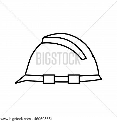 Helmet Tool Repair Line Icon Vector. Helmet Tool Repair Sign. Isolated Contour Symbol Black Illustra