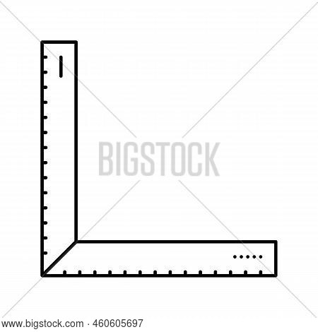 Ruler Tool Repair Line Icon Vector. Ruler Tool Repair Sign. Isolated Contour Symbol Black Illustrati