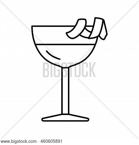 Vesper Cocktail Glass Drink Line Icon Vector. Vesper Cocktail Glass Drink Sign. Isolated Contour Sym
