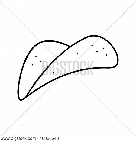 Chip Potato Vegetable Line Icon Vector. Chip Potato Vegetable Sign. Isolated Contour Symbol Black Il